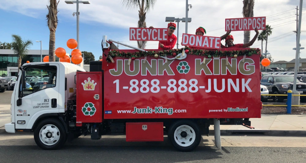Junk King truck hauling away clutter in Portola Valley